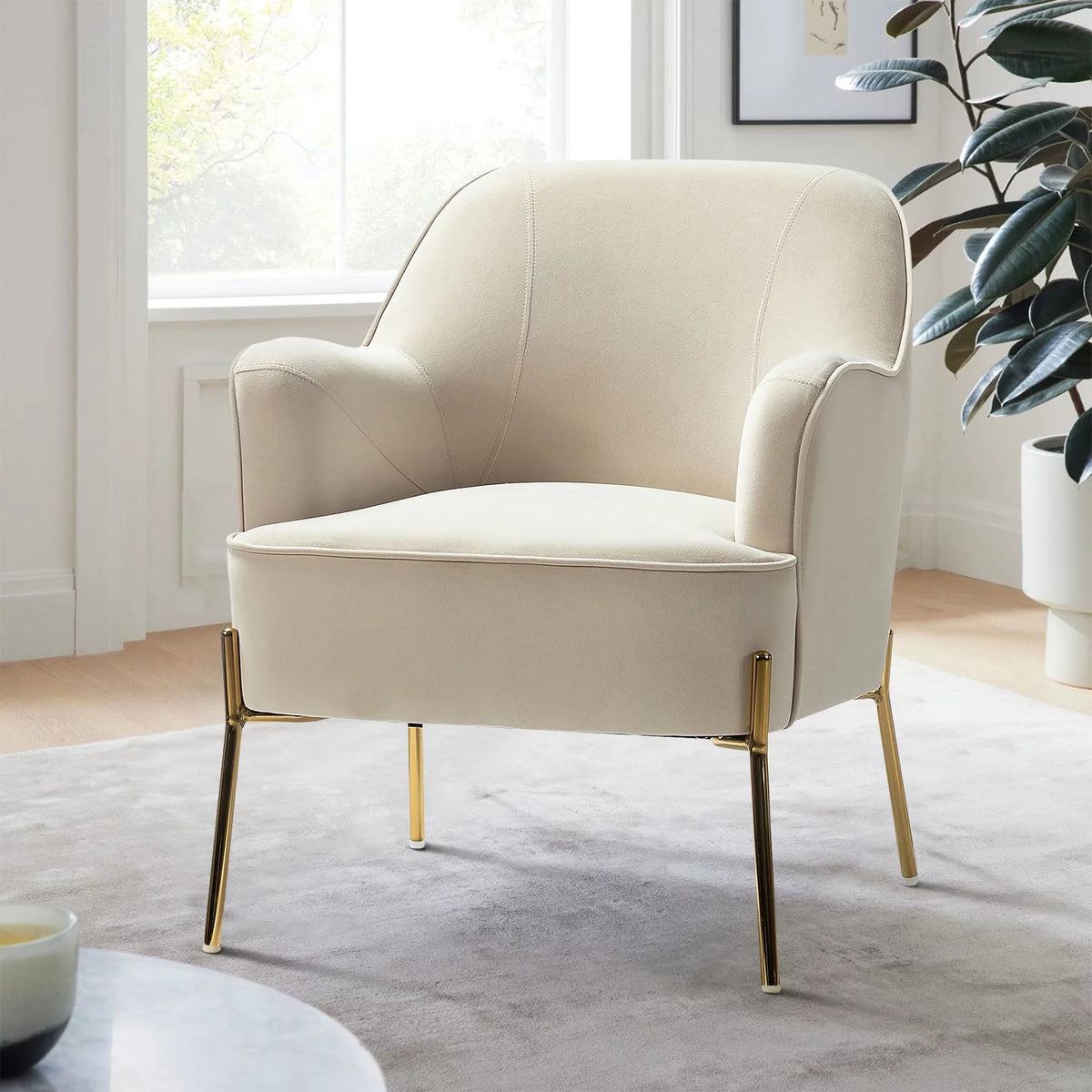 Pink Velvet Upholstered Accent Chair K78322