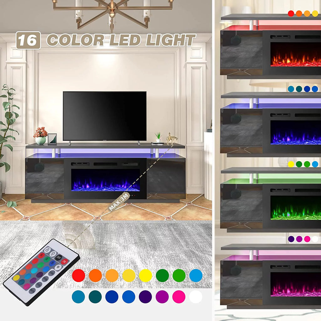 White Fireplace TV Stand with 40'' Electric Fireplace B291
