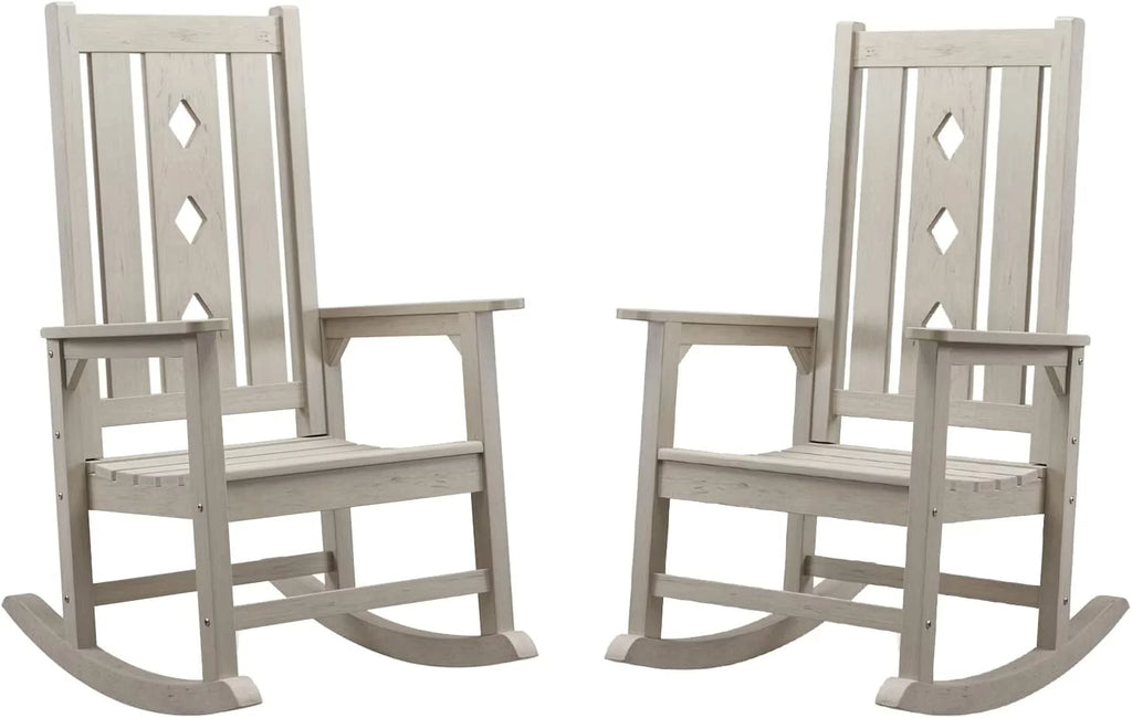 Oversized Weather Resistant Rocking Chair 350lbs Black X236