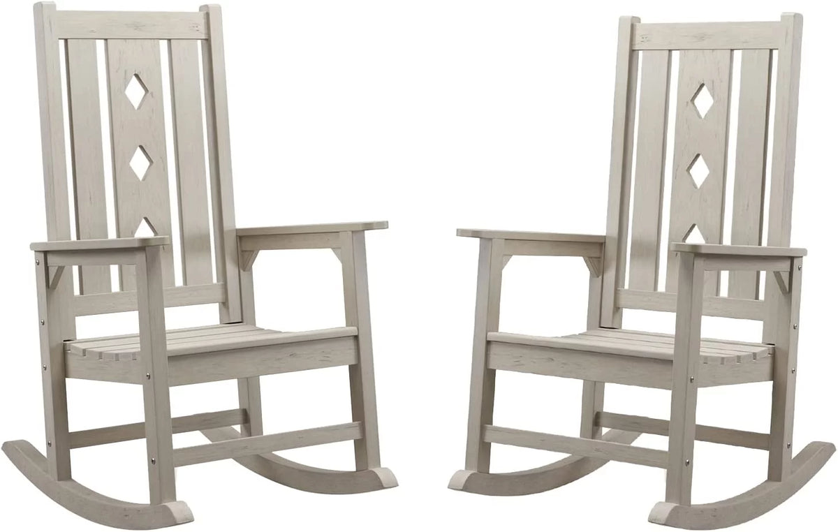 Oversized Weather Resistant Rocking Chair 350lbs Black X236