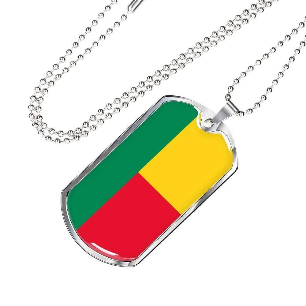 Stainless Steel or 18k Gold Dog Tag Necklace A4110