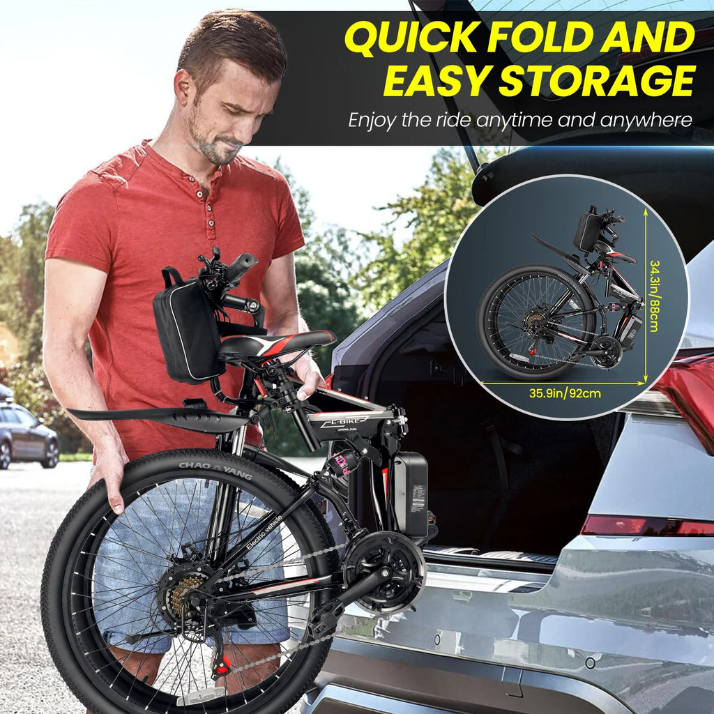 500W 26" Folding Electric Bicycle U89196
