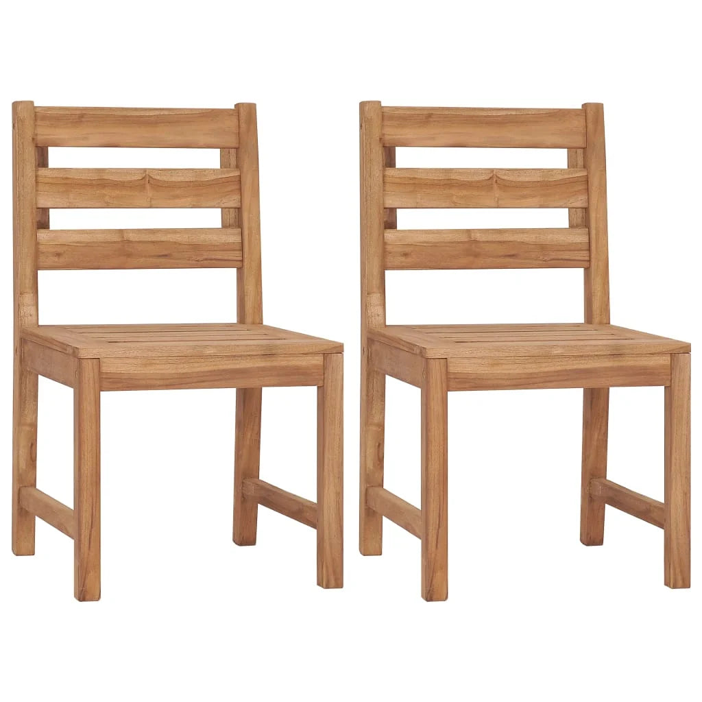 2 pcs Solid Teak Wood Patio Chairs O866