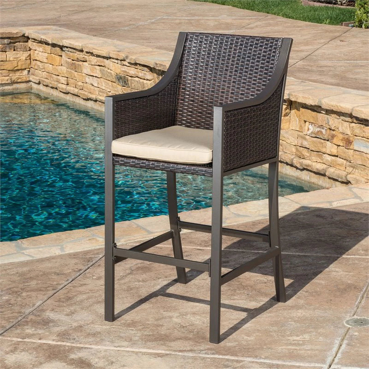 Multi Brown Bar Stool Set of 2 Q497928