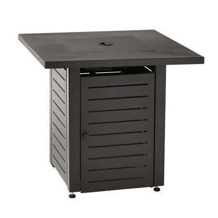 28 inch Square Black Gas Firepit D758960