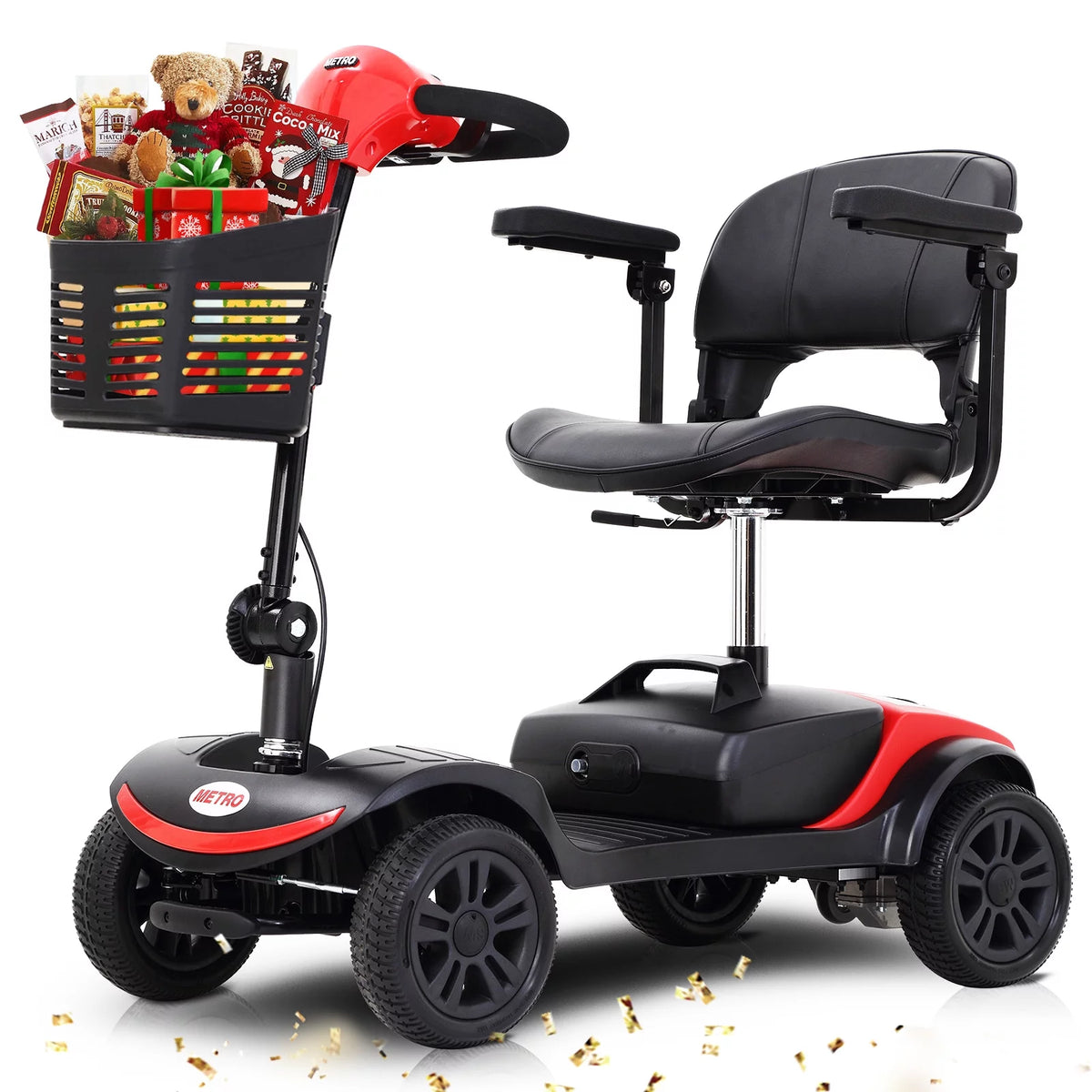 Blue 4 Wheels Folding Mobility Scooter U6307