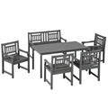 6pc Gray Wood Patio Table & Chairs A541679
