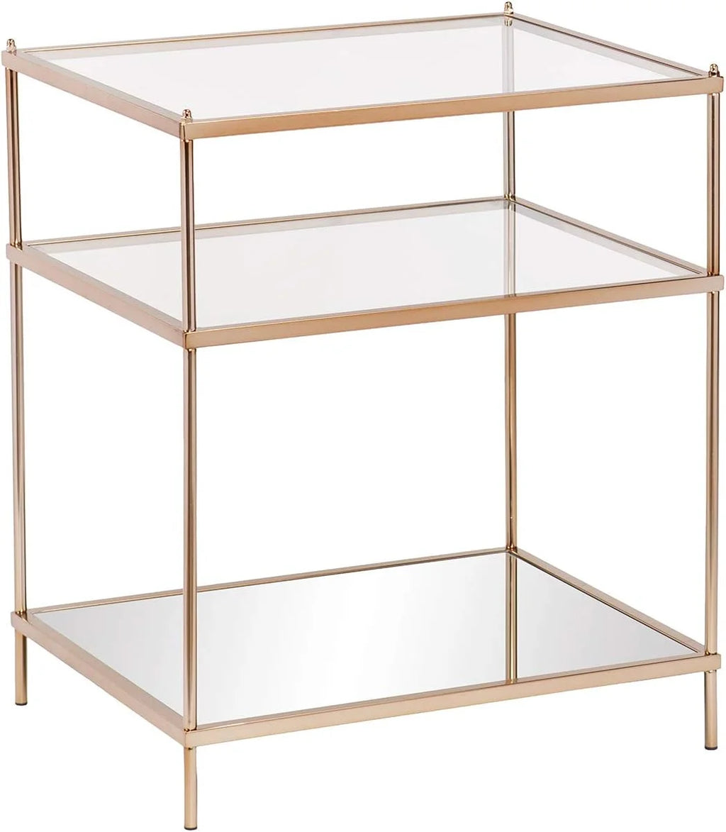 Mirrored 3-Tier Side Table Y5365