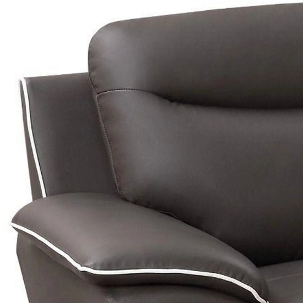 82 Inch Taupe Gray Leather Sofa I9232