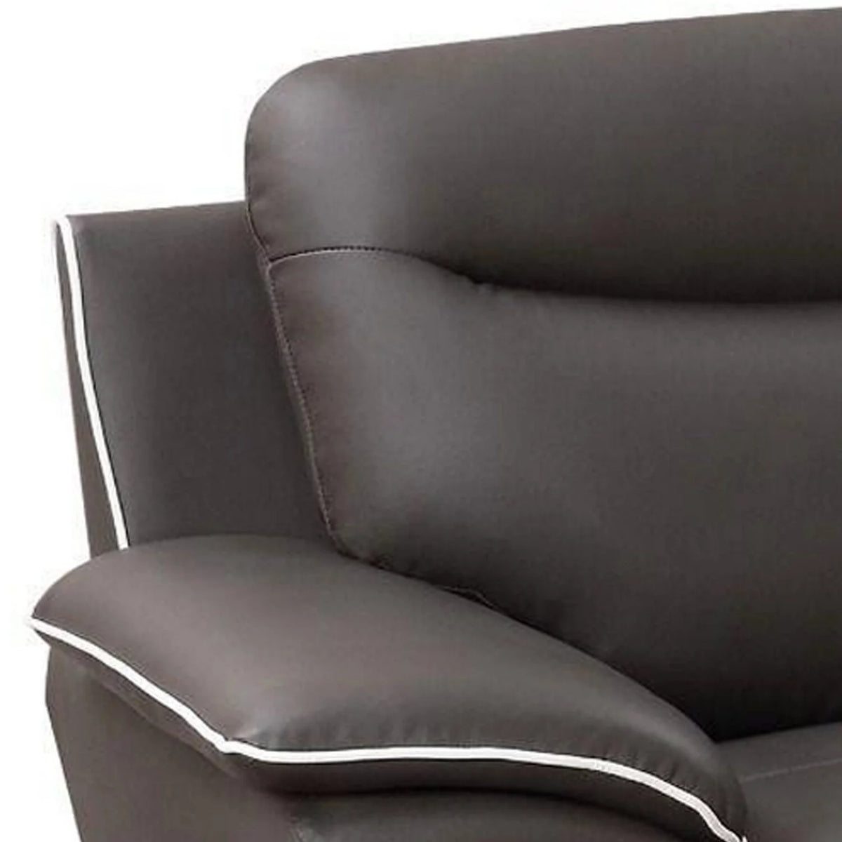 82 Inch Taupe Gray Leather Sofa I9232