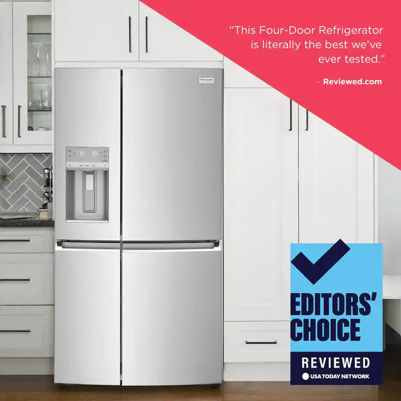 36 in. Wide 21.5 cu. ft. Counter-Depth 4-Door Stainless Steel Refrigerator O877