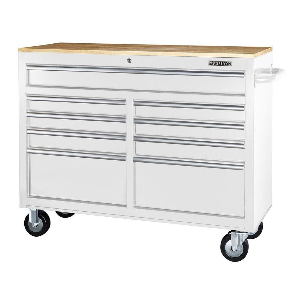 Black 9-Drawer Mobile Storage Cabinet with Solid Wood Top D2661
