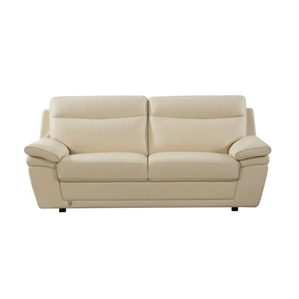 Cream Color Italian Leather Sofa A666