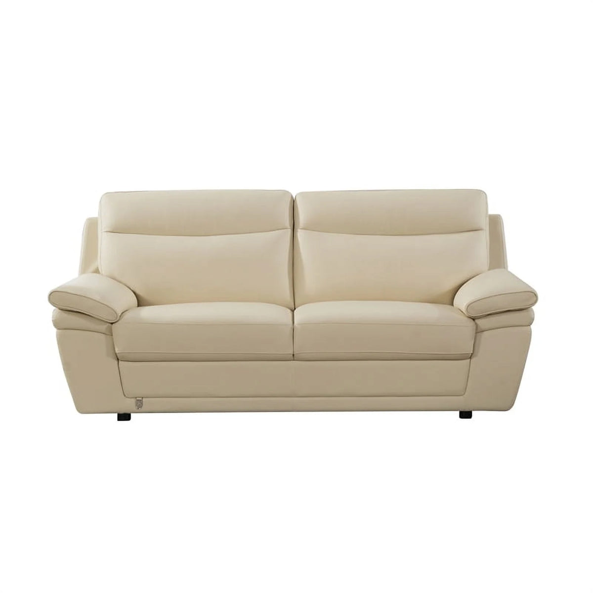Cream Color Italian Leather Sofa A666