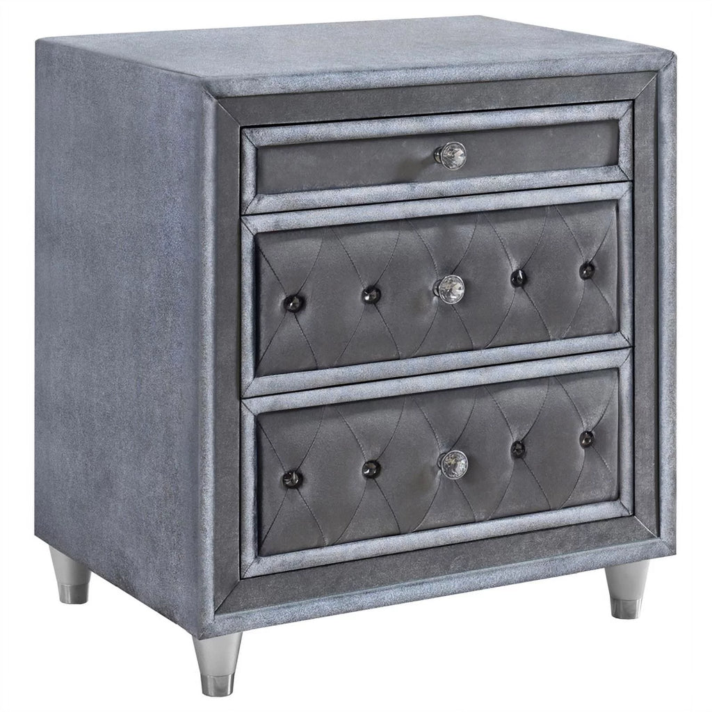 Velvet Upholstered California King Bedroom Set T27157