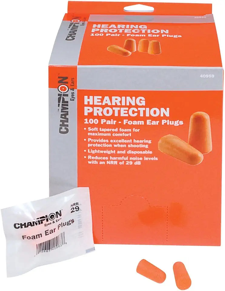 Ear Plugs, 100 Pair, Foam, Orange O3096