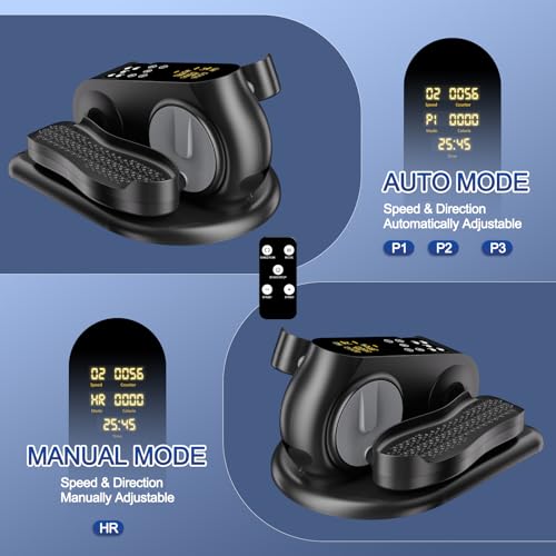 Under Desk Elliptical Machine Portable Seated Pedal Exerciser with Remote Control P155