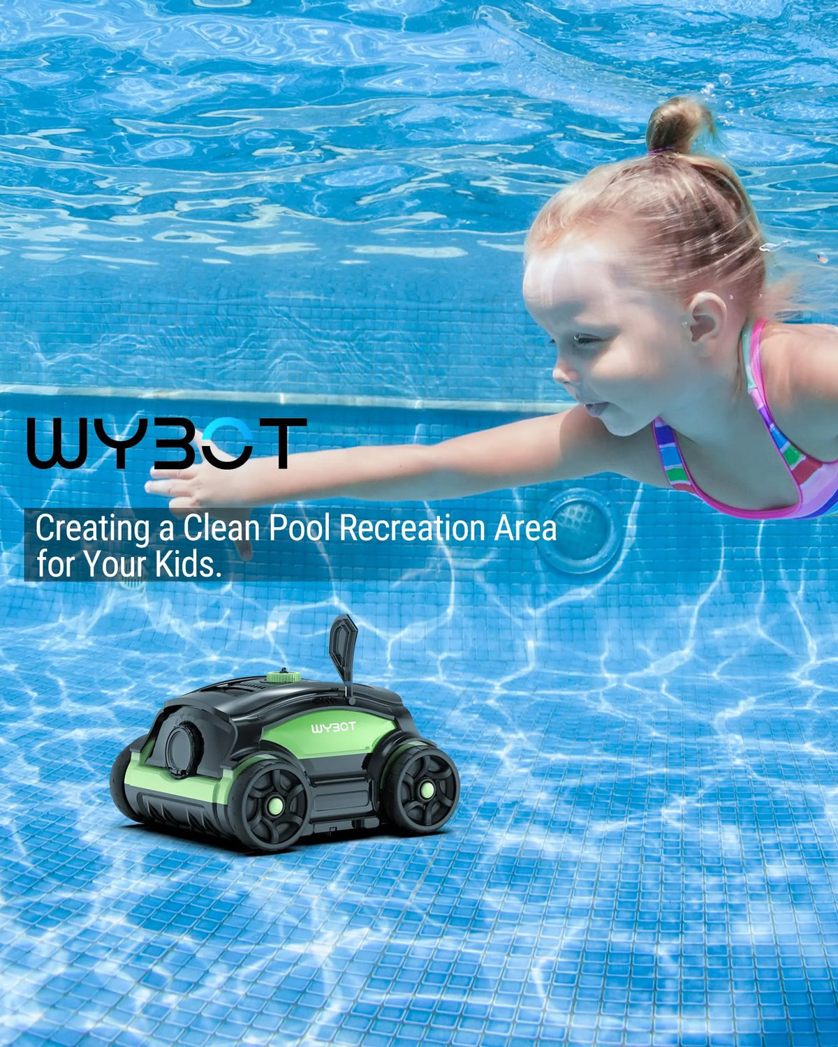 Cordless Robotic Pool Cleaner 45W 130Mins Black and Blue Y157