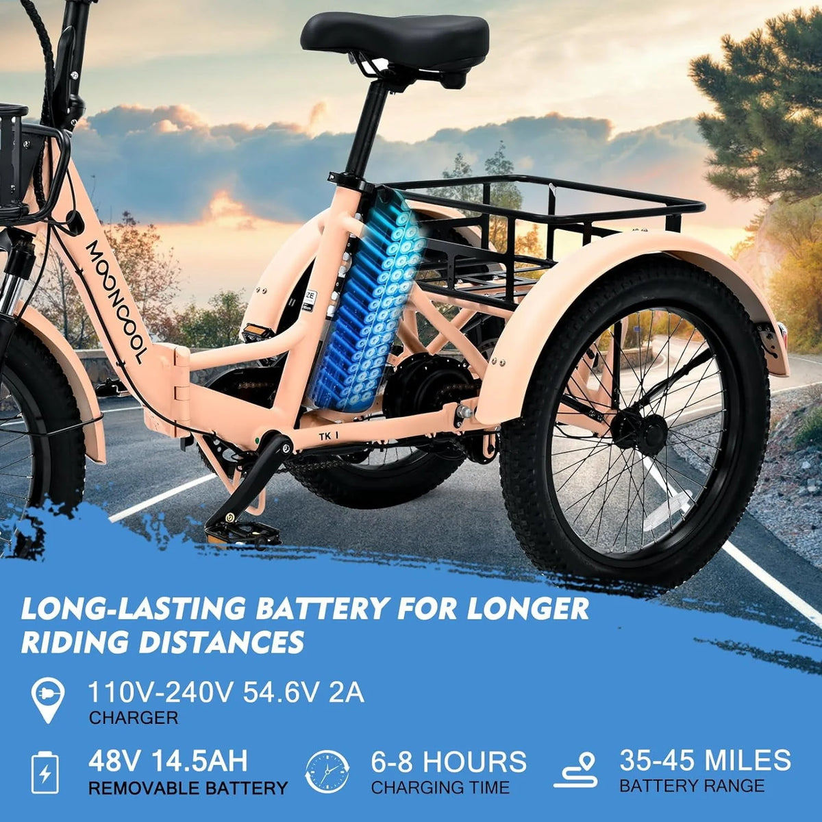 350W 36V 7 Speeds Electric Tricycle E891490