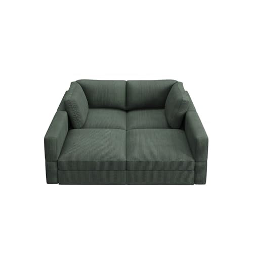 Beige Corduroy Modular Sectional Sofa with Storage M865