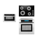 3 Piece Kitchen Appliance Package with Electric Cooktop Microwave Drawer Wall Oven K60516