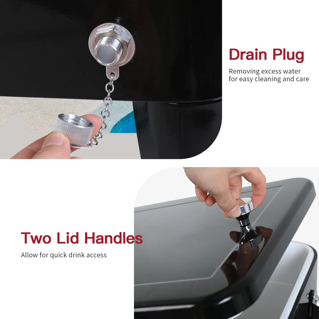 80 Quart Rolling Ice Cooler with Wheels and Bottle Opener Y204453