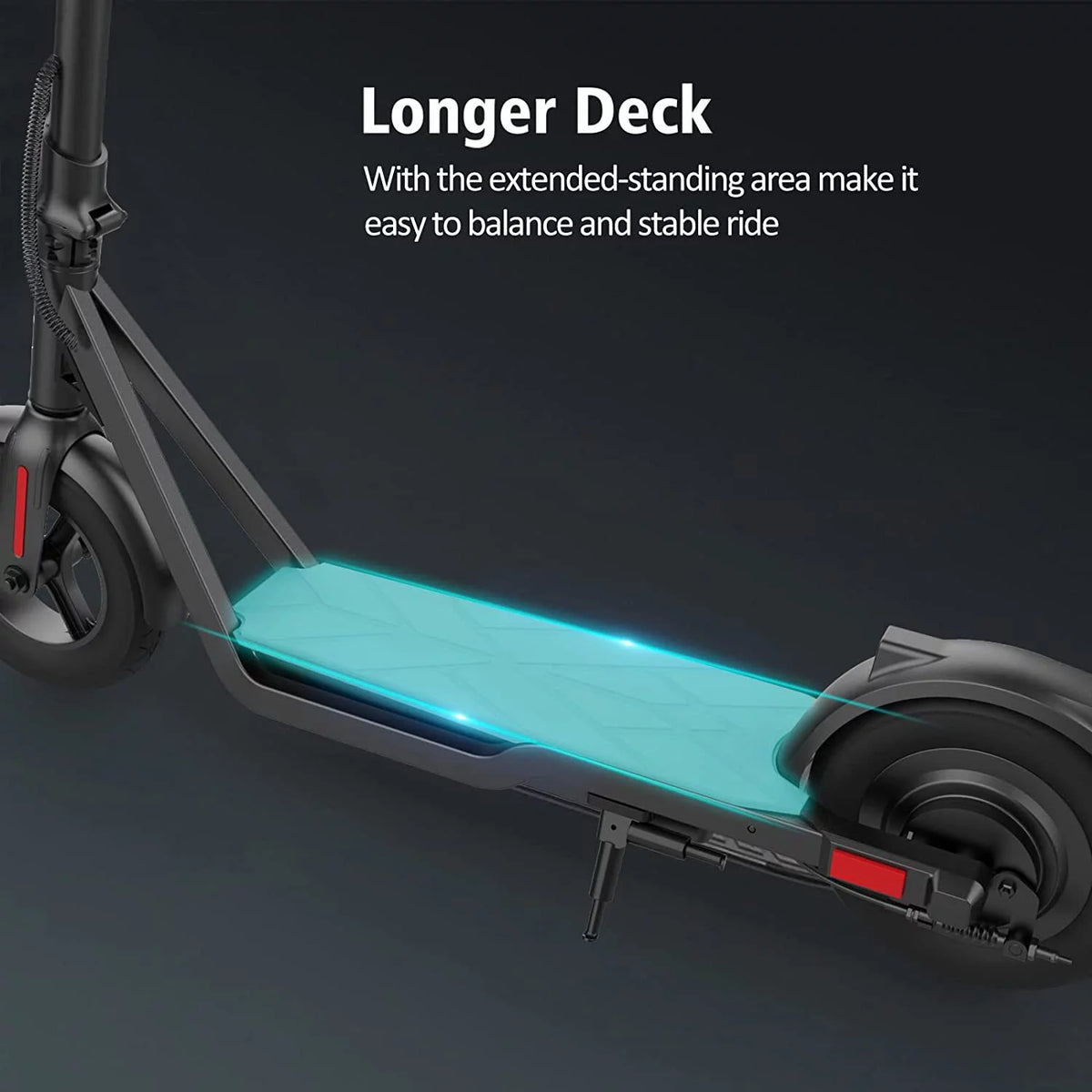 Electric Scooter 450W Motor 22 Miles Range 19MPH 10in Solid Tires Folding X90496