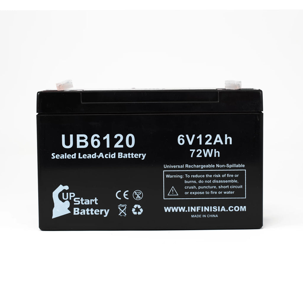 6V 12Ah Sealed Lead Acid Battery with F1 to F2 Terminal Adapters C86492