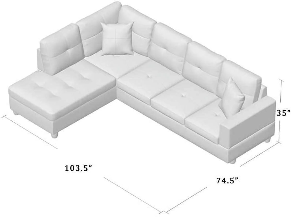 Leather L Shape Sectional Sofa Set Q951