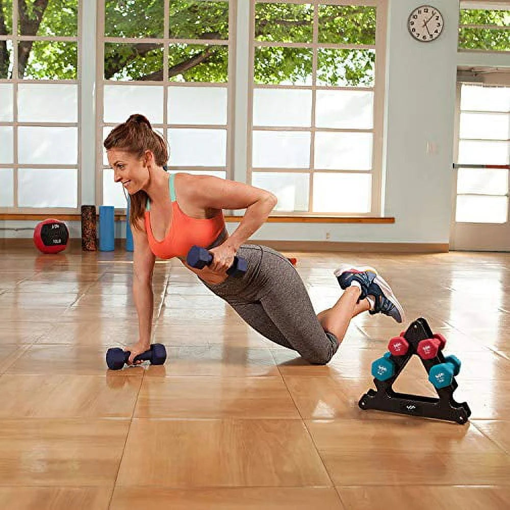 74 lb Dumbbell Set with Steel Stand E819603