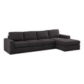 Gray Fabric 4-Seater Sectional Sofa with Reversible Chaise N37072