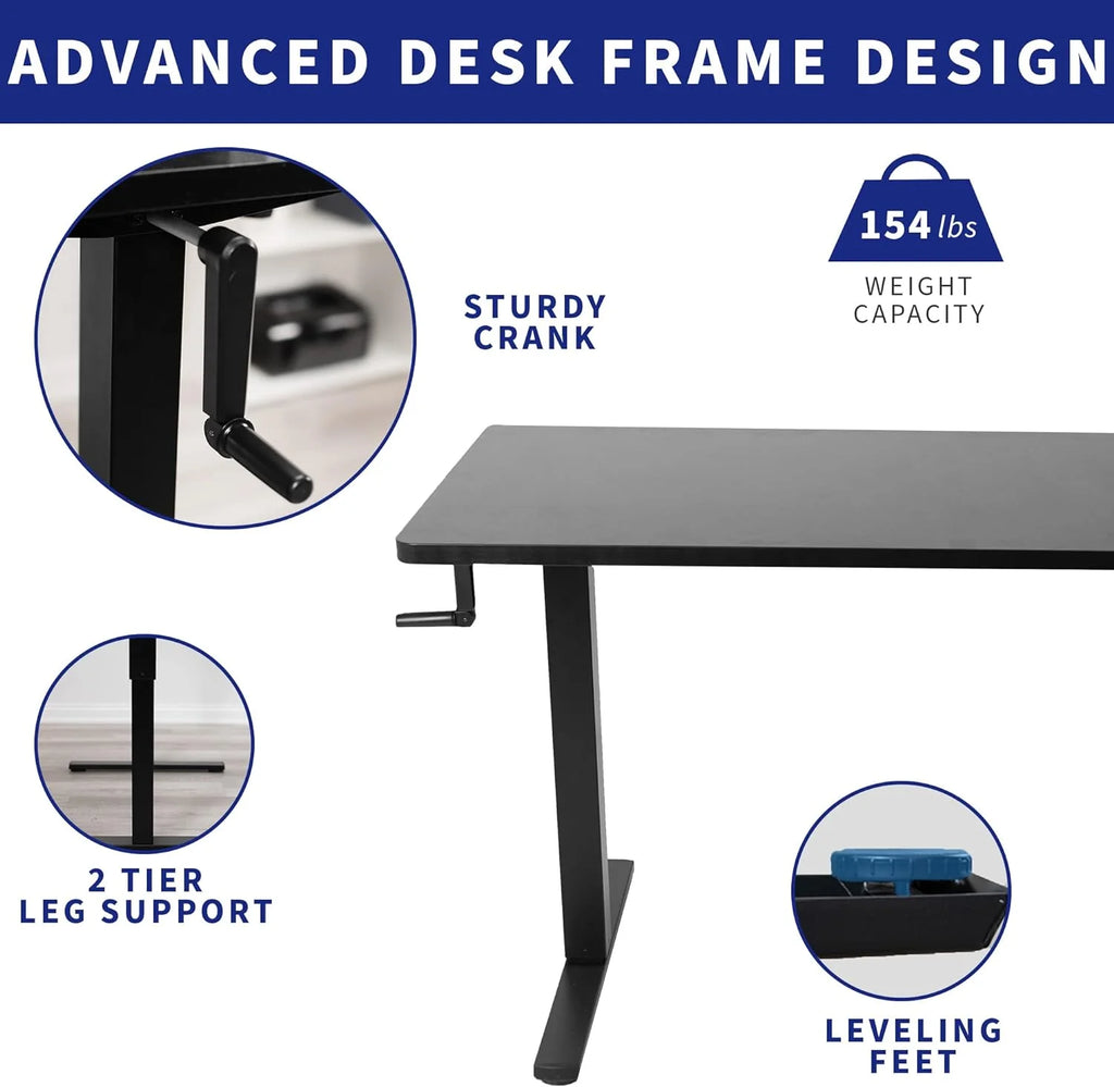 Dark Walnut 43 X 24 Inch Height Adjustable Standing Desk D7649