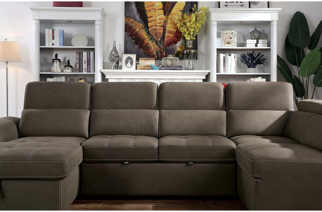 Light Brown Nabuck Sectional Sofa W7703