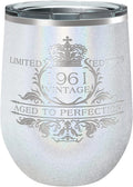 12 Oz White Glitter Wine W273