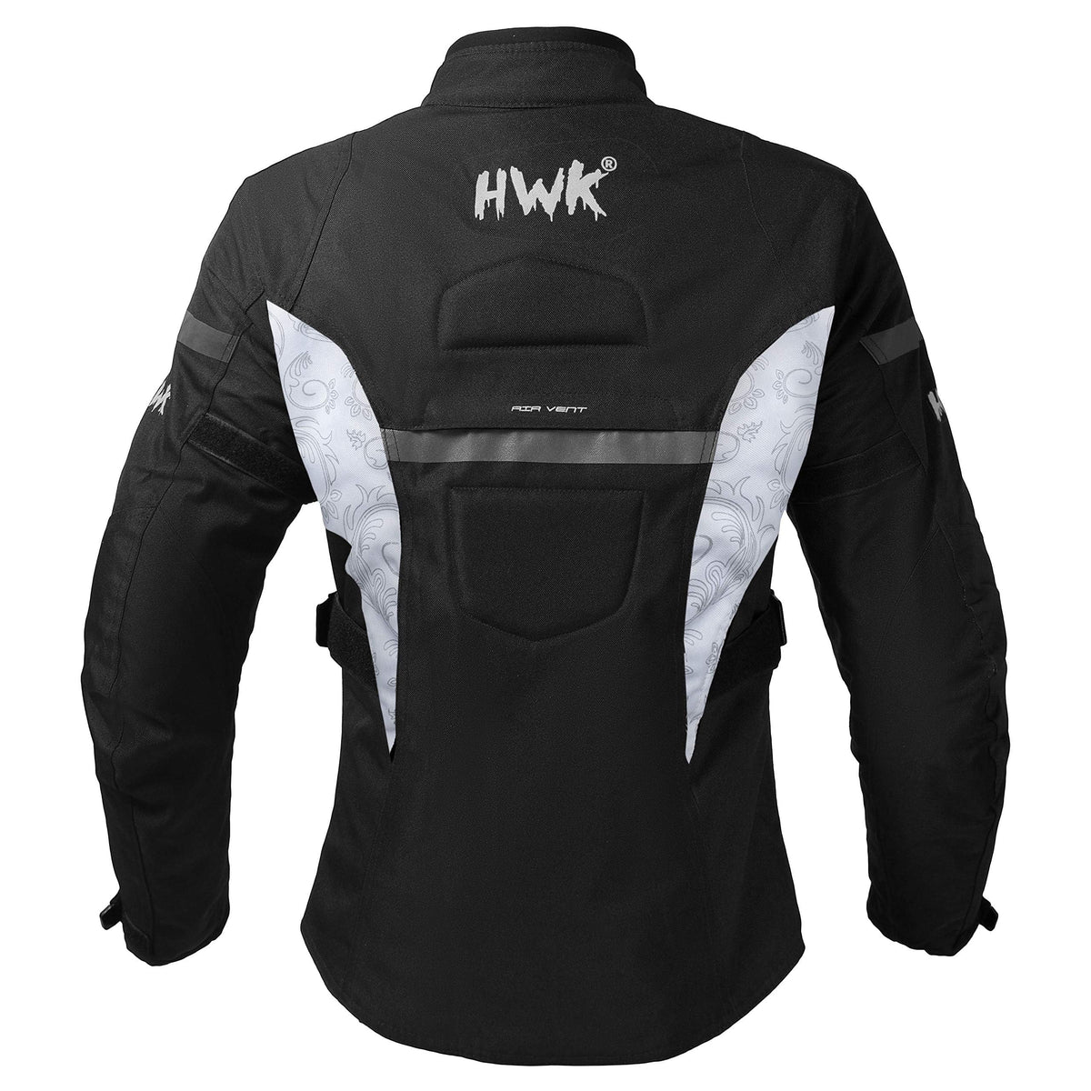 Water Resistant Textile Motorcycle Jacket with CE Armor Black & White Large N731