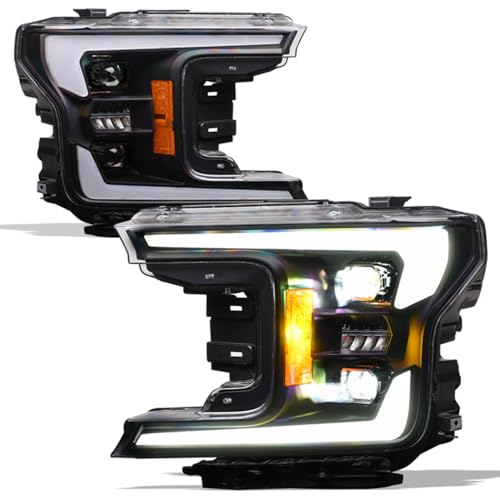Compatible With 2018-2020 Ford F150 Black Full LED Projector Headlights P66226