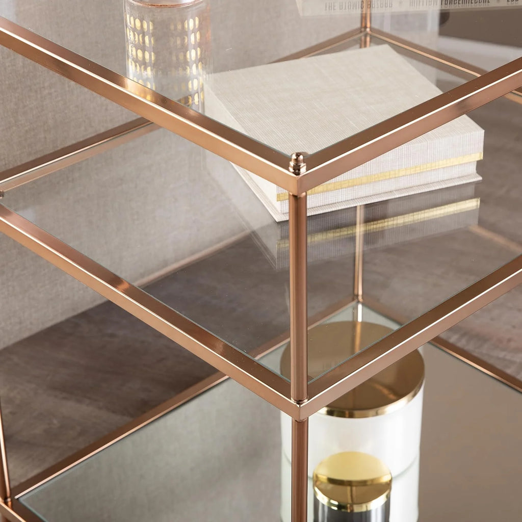 Mirrored 3-Tier Side Table Y5365
