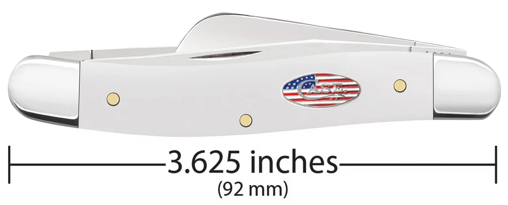 White Synthetic Medium Stockman Stainless Pocket Knife A171