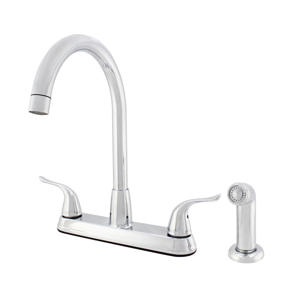 Hybrid Metal Deck Kitchen Sink Faucet with Side Spray M7778