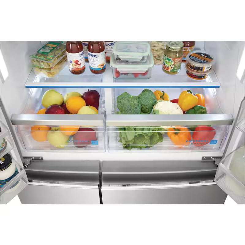 36 in. Wide 21.5 cu. ft. Counter-Depth 4-Door Stainless Steel Refrigerator O877