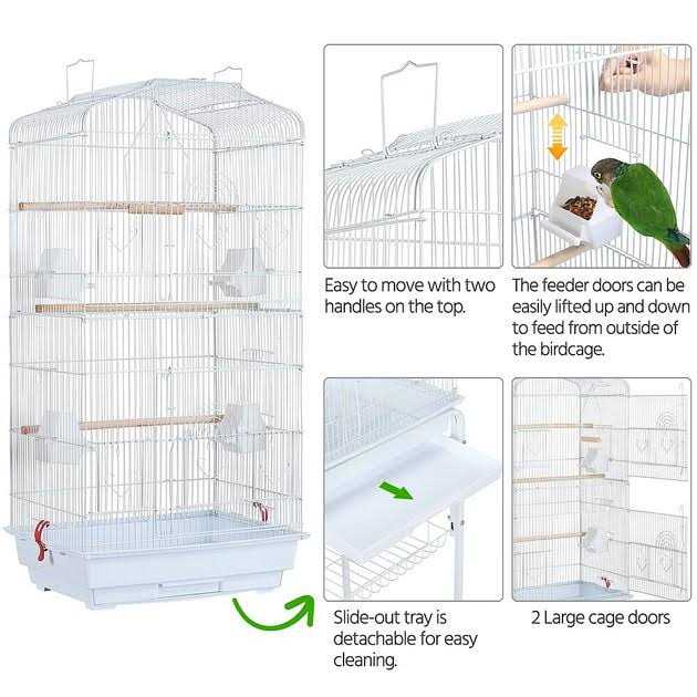 Large Rolling Metal Bird Cage with Stand J560