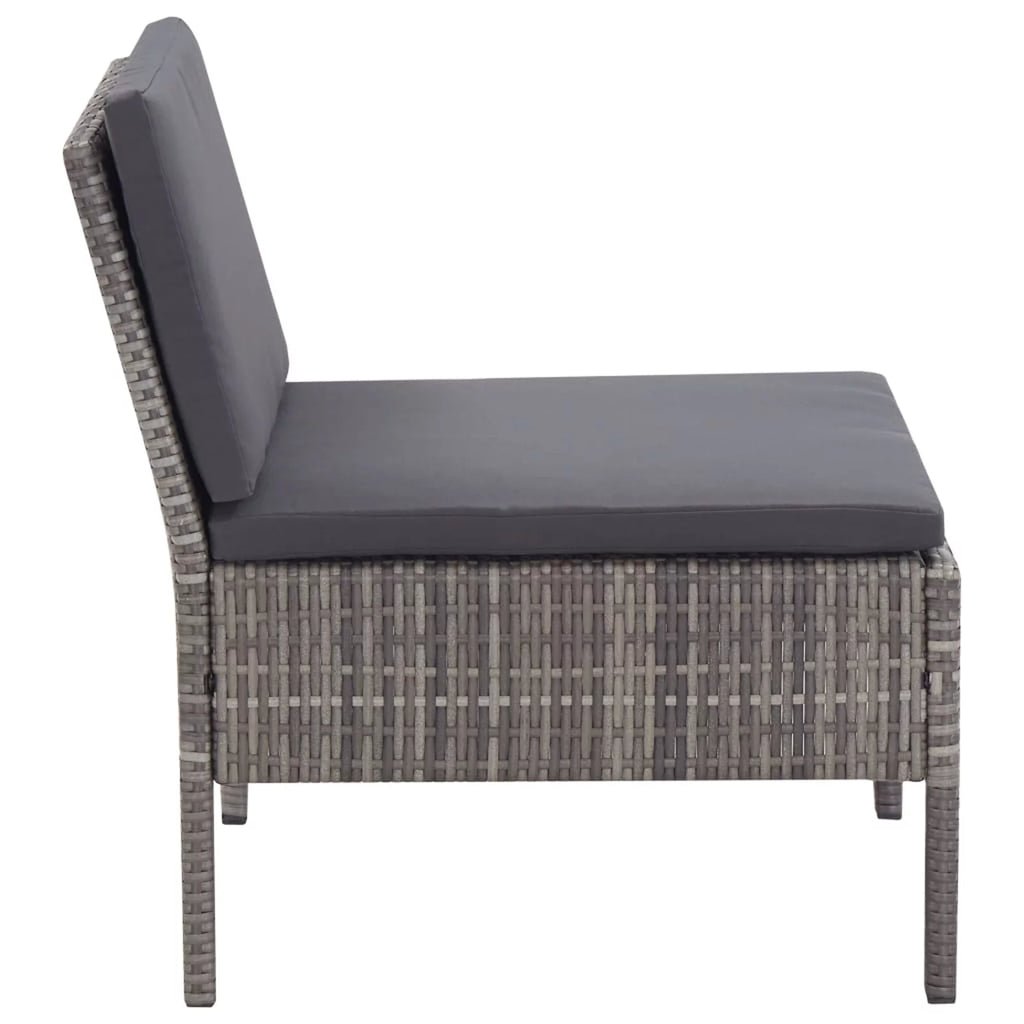 5 Piece Gray Poly Rattan Patio Sofa Set with Coffee Table T42599
