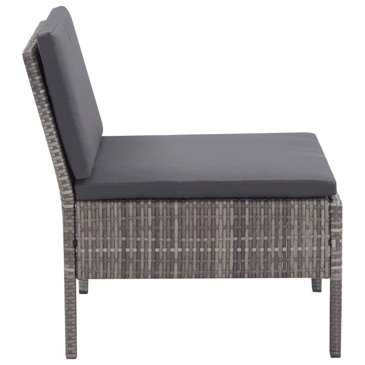 5 Piece Gray Poly Rattan Patio Sofa Set with Coffee Table T42599