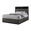 Gray Wood California King Storage Panel Bed D23399