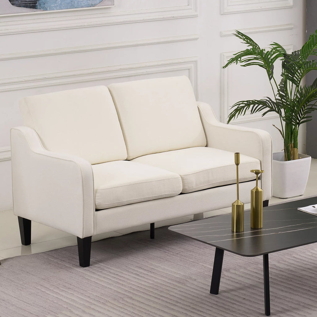 Beige Mid-century Modern Loveseat Y9896