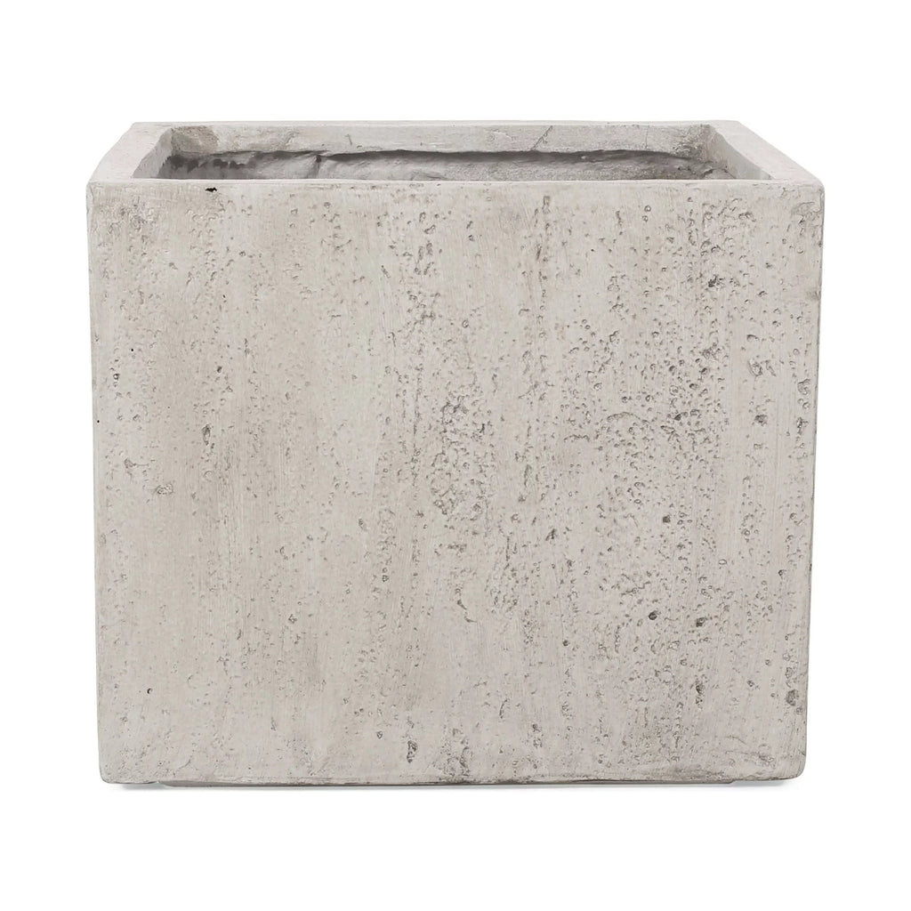 White Cast Stone Square Planter V472