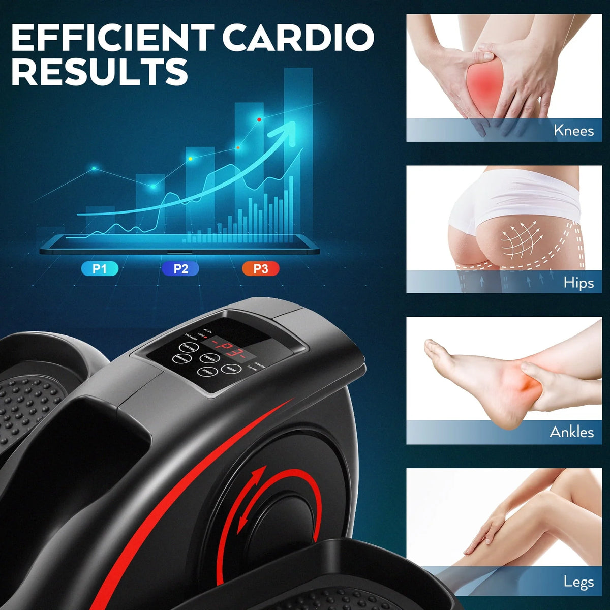 Black Red Under Desk Elliptical Machine C35838