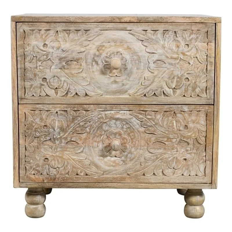 2-Drawer Solid Wood Nightstand R63556