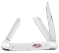 White Synthetic Medium Stockman Stainless Pocket Knife A171