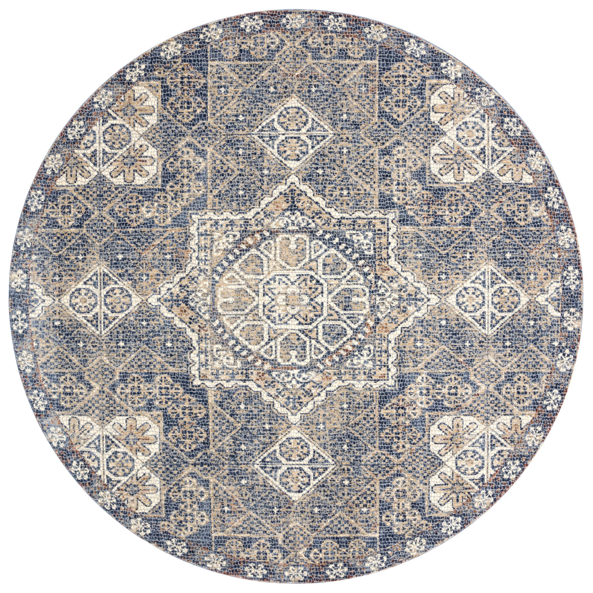 Blue 9'6 x 9'6 Rug W8490